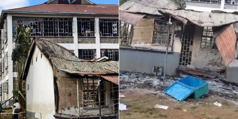 The aftermath of a strike at Litein Boys High.